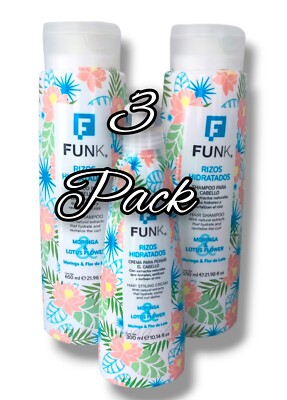 Shampoo Rizos Hidratados Curls y Crema para peinar Cabello,Moringa y Flor d Loto