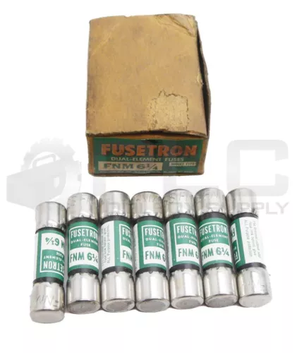 NEW BOX OF 7 BUSSMAN FNM 6 1/4 FUSETRON DUAL ELEMENT FUSE 250V 6-1/4A *READ*