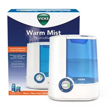 Vicks Warm Moisture Humidifier, 400 sq ft, Blue, V750