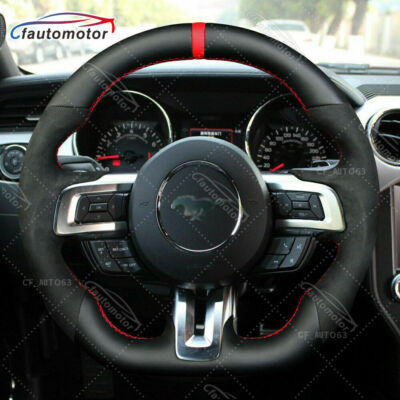 Fits 15-23 Ford Mustang Smooth Leather Alcantara Steering Wheel with Heated