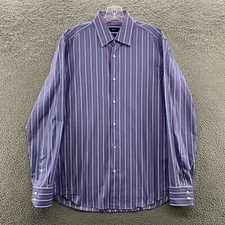 Hugo Boss Shirt Mens 39 15.5 Striped Regular Fit Long Sleeve Work Dress Shirt