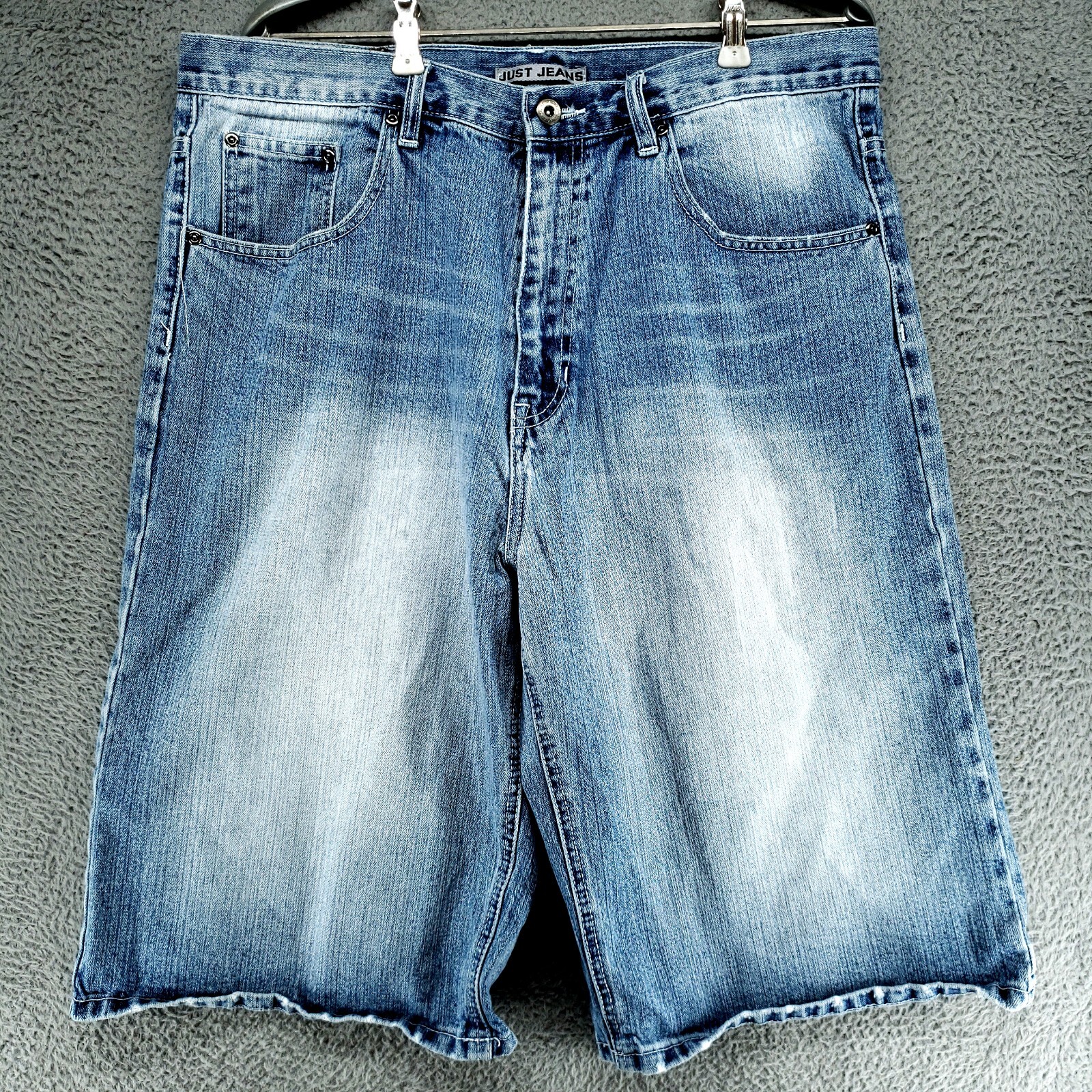S W36 Blue Slim Walk Long Whiskering Medium Wash