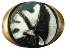AMERICAN EAGLE 1982 INDIANA METAL CRAFT Vintage BELT BUCKLE A59