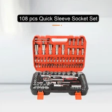 108Pcs Hand Tool Set Mechanics Kit Impact Socket Household Repair Tools w/ Case
