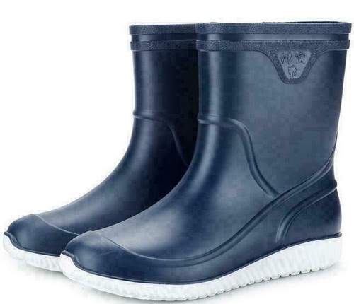 Hombres Botas de Lluvia Impermeables Antideslizantes Agua Jardín Cocina Botas al Tobillo Zapatos Informales - Imagen 3 de 16