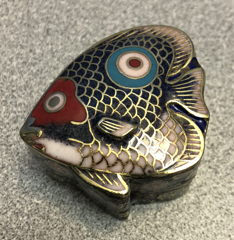 cliosonne fish boxes Cloisonne Box Seahorse Fire & Ice Cloisonne Enamel Dolphin Tropical Fish