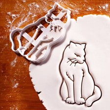 Curious Cat Cookie Cutter - kitty birthday treat purrfect pet cafe kitten animal