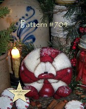 Patti's Ratties Primitive Christmas Peppermint Drop Doll Paper Pattern 704