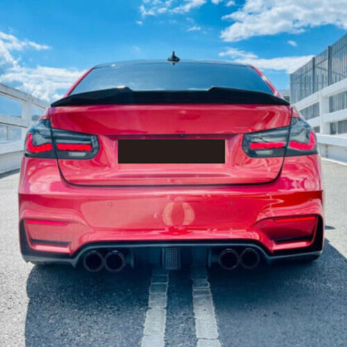 Glossy Black Rear Bumper Diffuser Lip W/ Light Fits 2015-2020 BMW M3 F80 F82 M4 - Foto 2 di 12