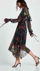 zara pleated midi dress