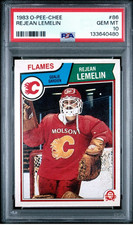 1983 O-PEE-CHEE REJEAN LEMELIN #86 CALGARY FLAMES PSA 10