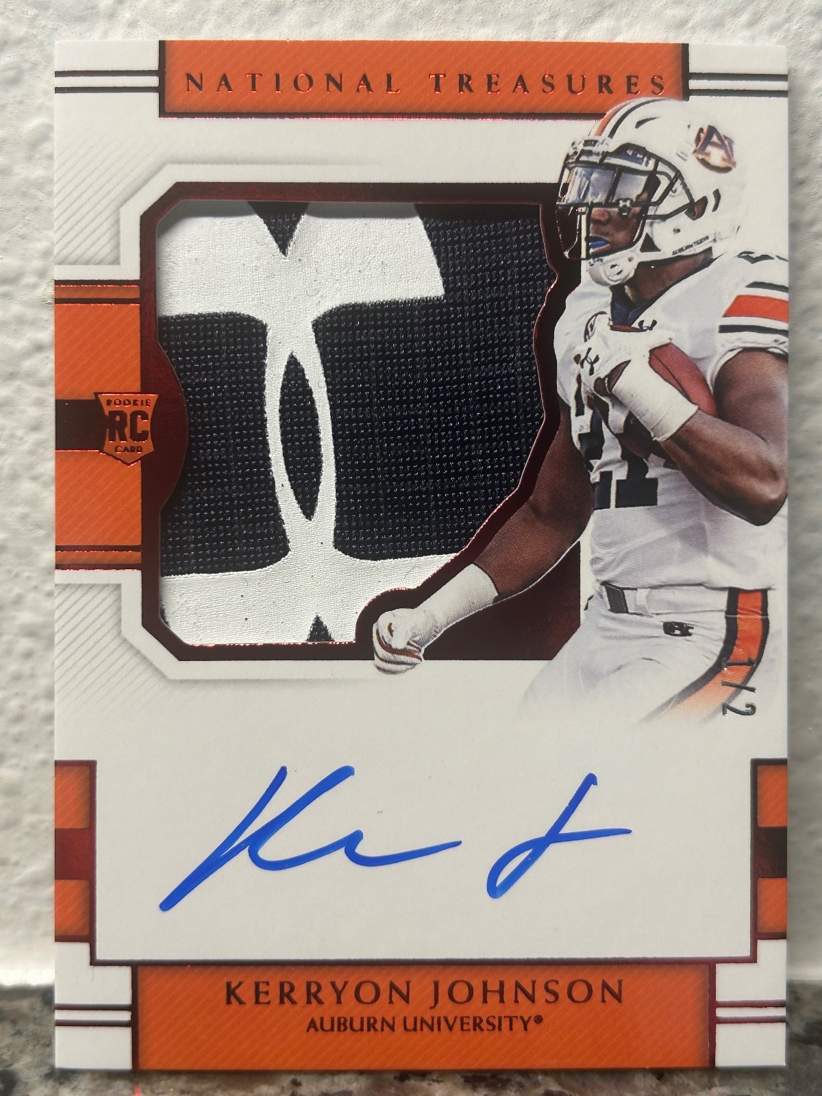Kerryon Johnson Panini National Treasures Collegiate #130 Autograph