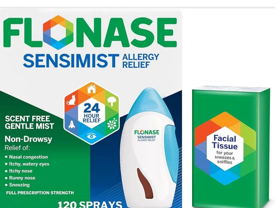 2x Novo Estoque FLONASE Sensimist 24Hr Alívio de Alergia 120 Sprays Medidos *Exp.04/27 - Imagem 2 de 4