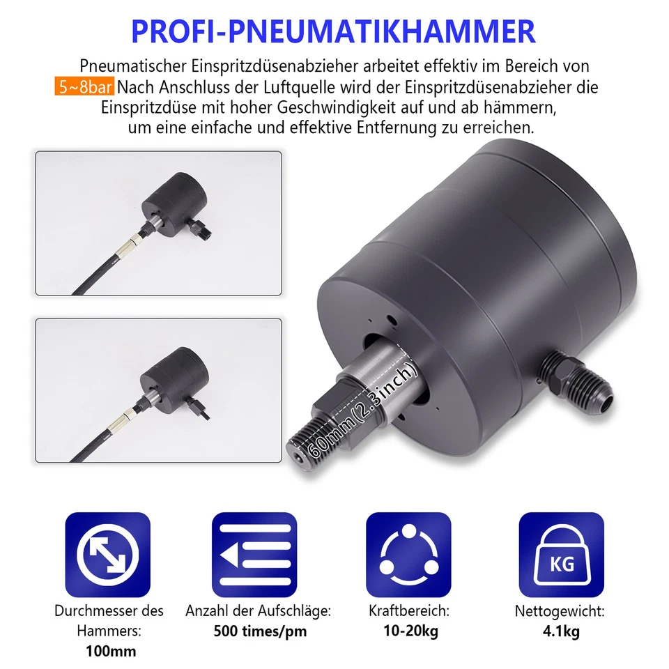 Diesel Pneumatischer Druckluft Injektoren Auszieher Einspritzdüsen Abzieher Satz - Bild 4 von 4