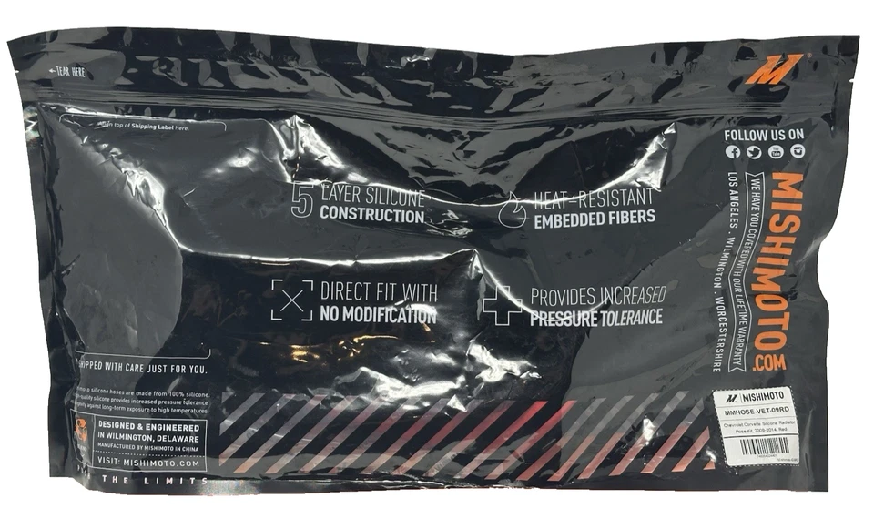 三本红色硅胶散热器软管套件雪佛兰 C6 Corvette Z06 2009-2013 全新 — 第 4/4 张图片