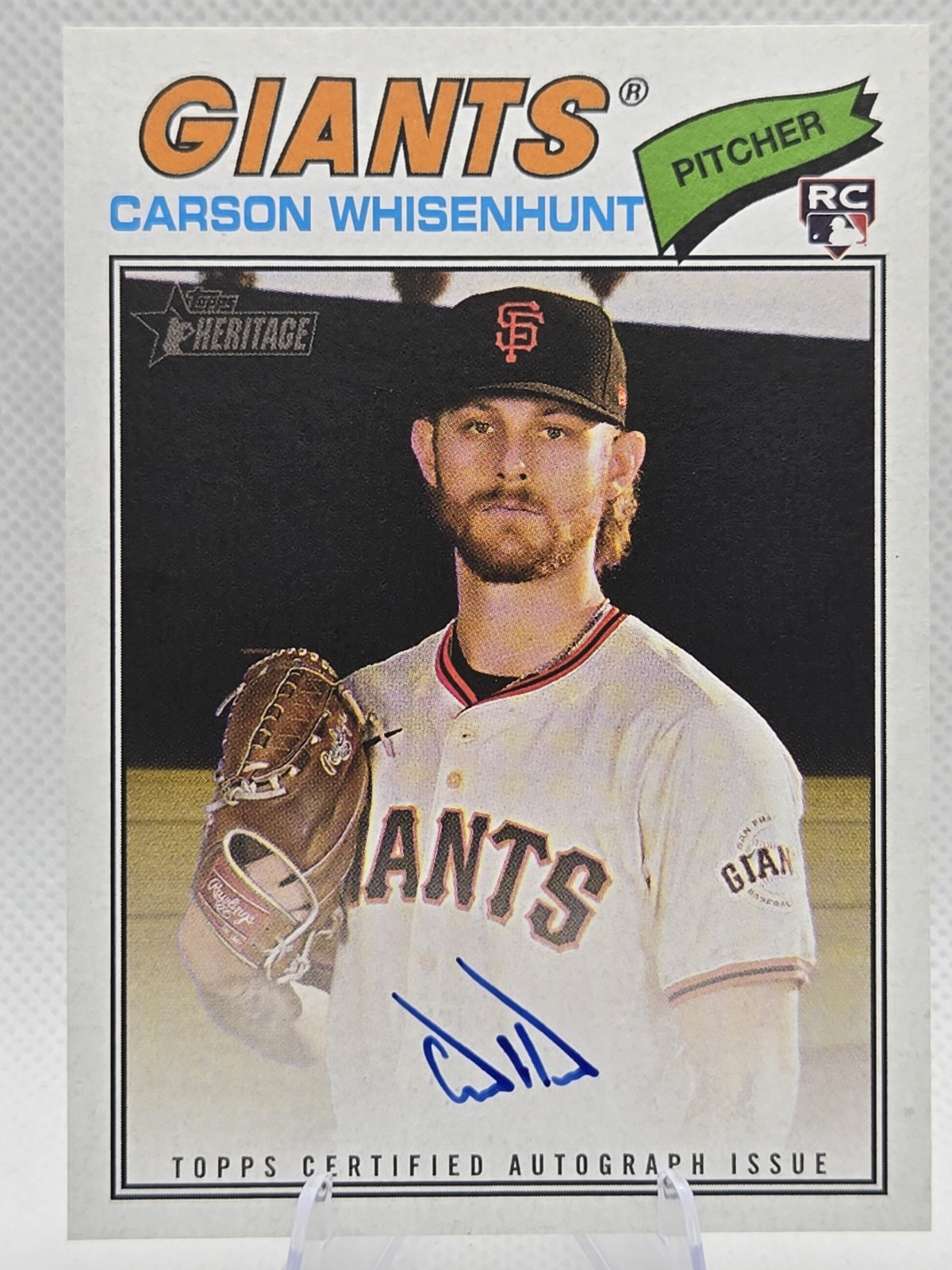 2026 Topps Heritage #ROA-CWH Carson Whisenhunt RC Real One Auto - SF Giants