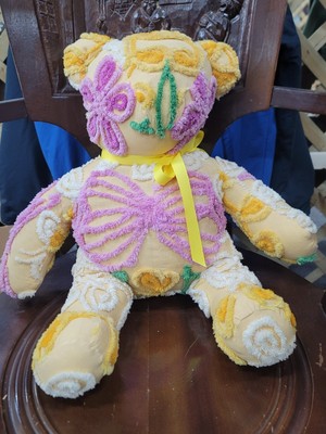 Barb's Bears Barbara Poellet - 17 Inch Chenille Bedspread Butterfly Teddy Bear