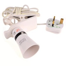 Clip On Lamp-Light on a Extension Lead Max 60W 2m Cable � BC Ideal for LED Bulbs