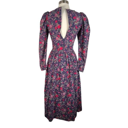 Vintage Laura Ashley Floral Cord Long Dress 8 Long Sleeve Cottagecore - Bild 5 von 9