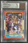 MICHAEL COOPER BGS AUTH 1986-87 FLEER #17 AUTO 10 JERSEY FUSION GU BALL RELIC