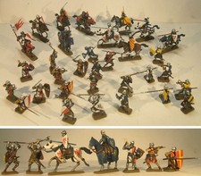 MEDIEVAL KNIGHTS painted - MEDIEVALI cavalieri e fanti 32 soldatini dipinti 1:72