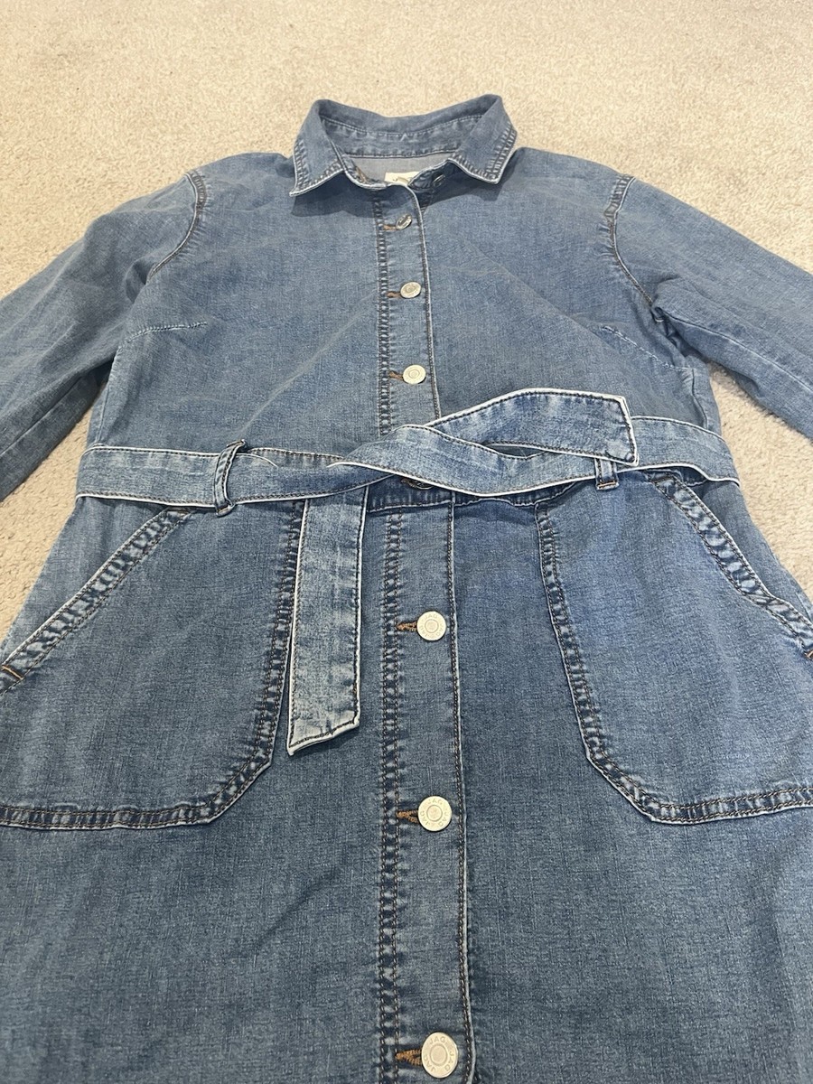JAG Tie Waist Long Sleeve Denim Dress, Women's Mini Dress Size S | eBay