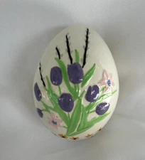 Vintage 1971 Byron Molds Hand Painted Ceramic Easter Egg Flowers Spring