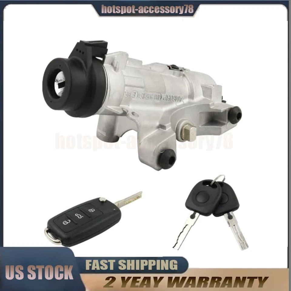 Conjunto de cilindro de bloqueo de encendido con carcasas de llave 4B0905851P para VW 2002-10 Beetle Foto 2 de 4