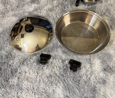 SaladMaster Braiser Wok 316Ti- Titanium Stainless Steel 9 QUART USA - Handles