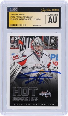 Philipp Grubauer Capitals Signed 2013-14 Panini Score #619 CGC Rookie Card