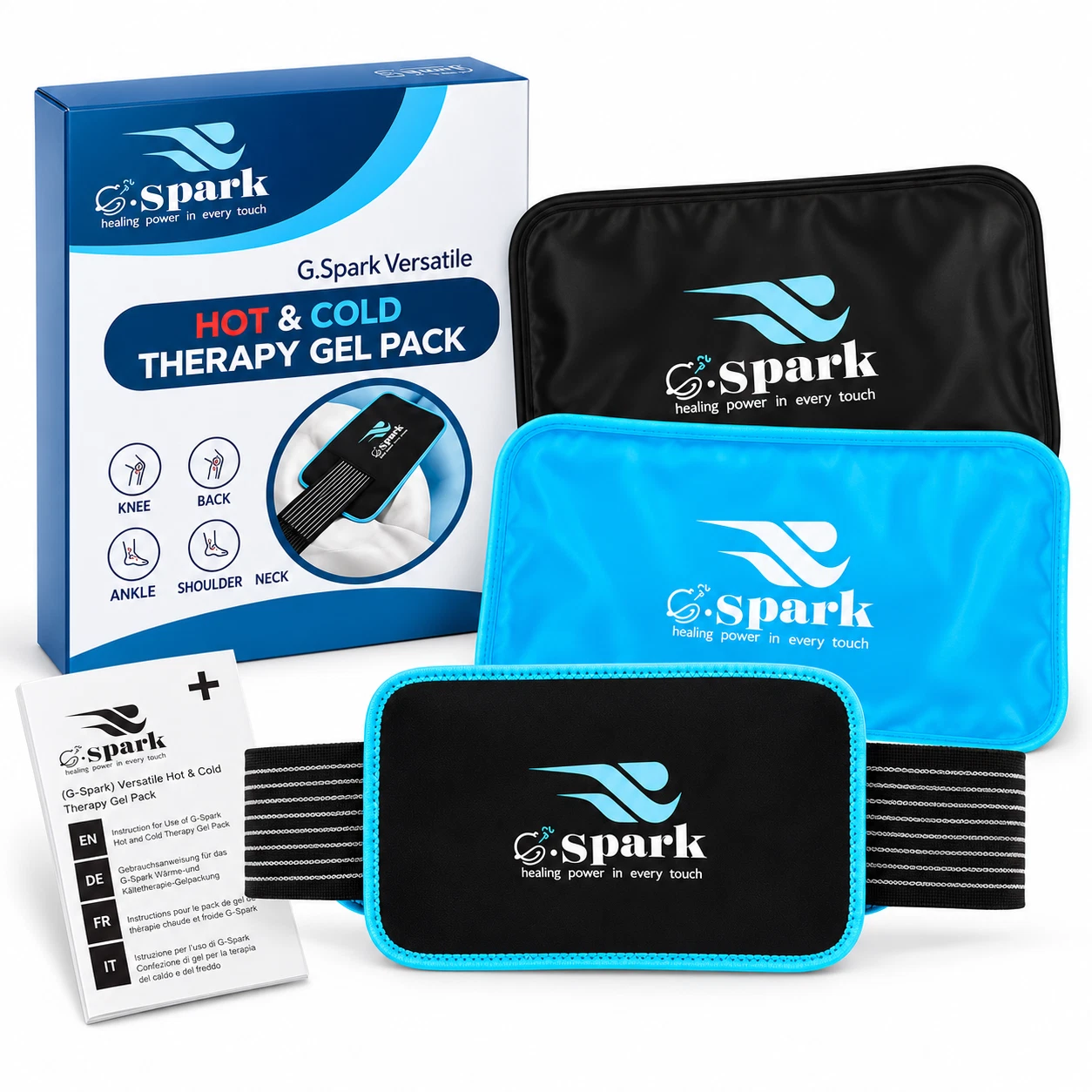 G.SPARK reusable hot cold gel pack complete set