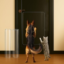 Dog Door Scratch Protector 2-Pack 16 x 30    Customizable Transparent