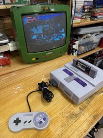 Super Nintendo SNES Console w/ Cables, Controller, NHL 95 (Tested & Working)