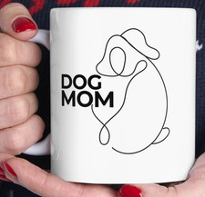 Dog Mom Mug Gift Cute Dog Lover Coffee Cup Minimalist Puppy Mom, Mother's day