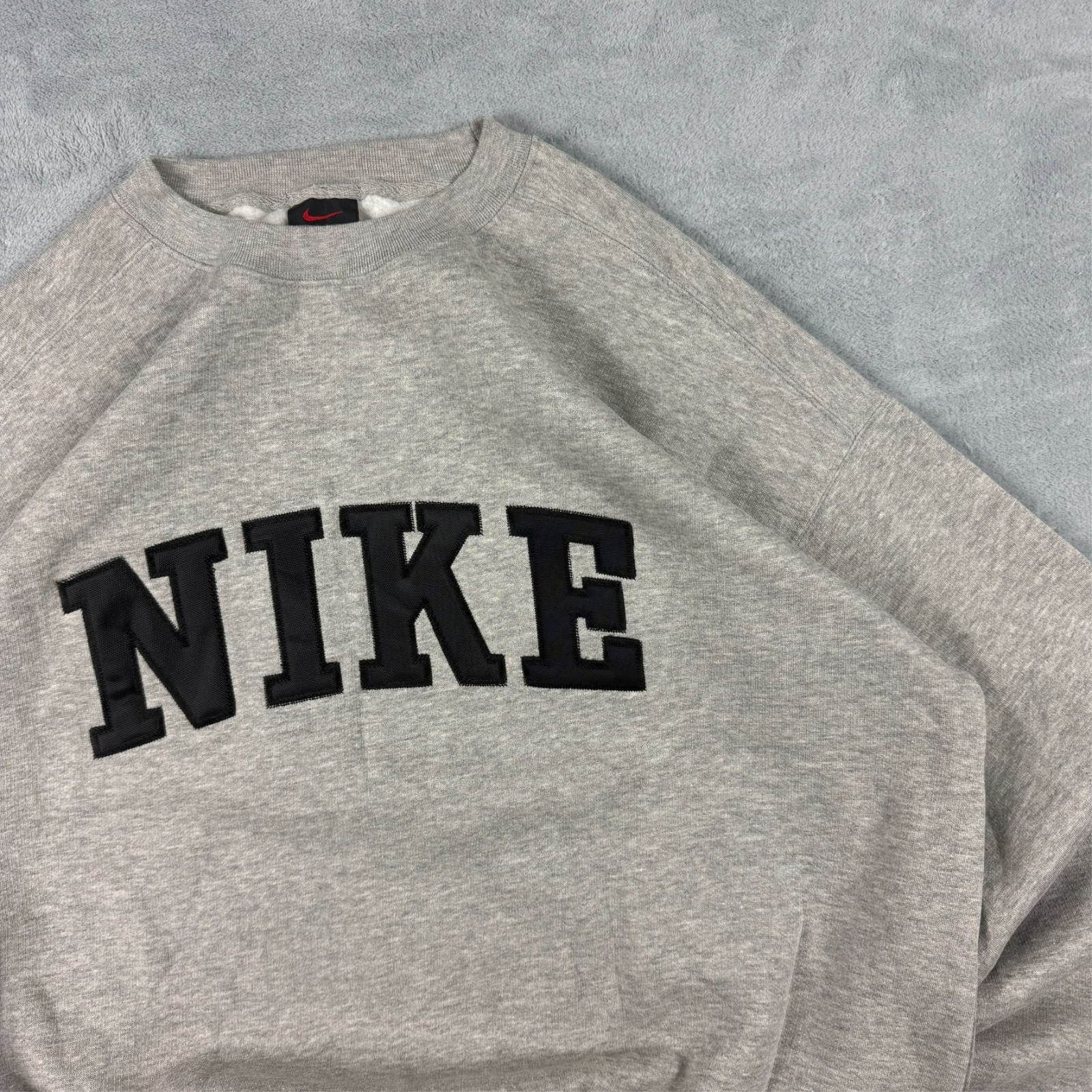 Vintage Nike 90's Grey Spellout Heavyweight Oversized Large Pullover Sweatshirt image 5
