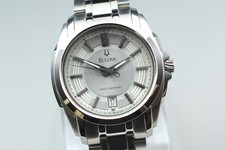  Exc 5  BULOVA PRECISIONIST 96B130 Silver Men's Quartz Watch From JAPAN