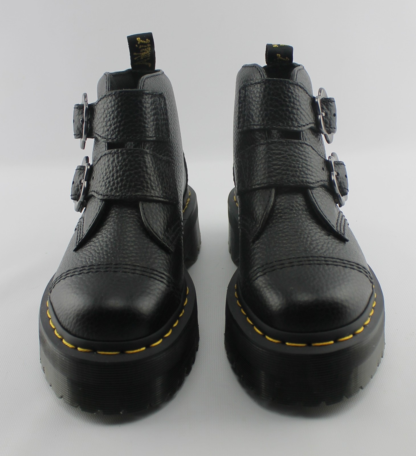 Doc Martens Women's Size 5 Black Textured Two Buckle Leather Boot NEW