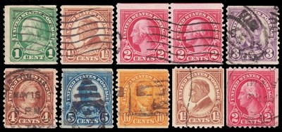United States Scott 597-599, 600-603, 605-606 (1923-25) Used G-F M