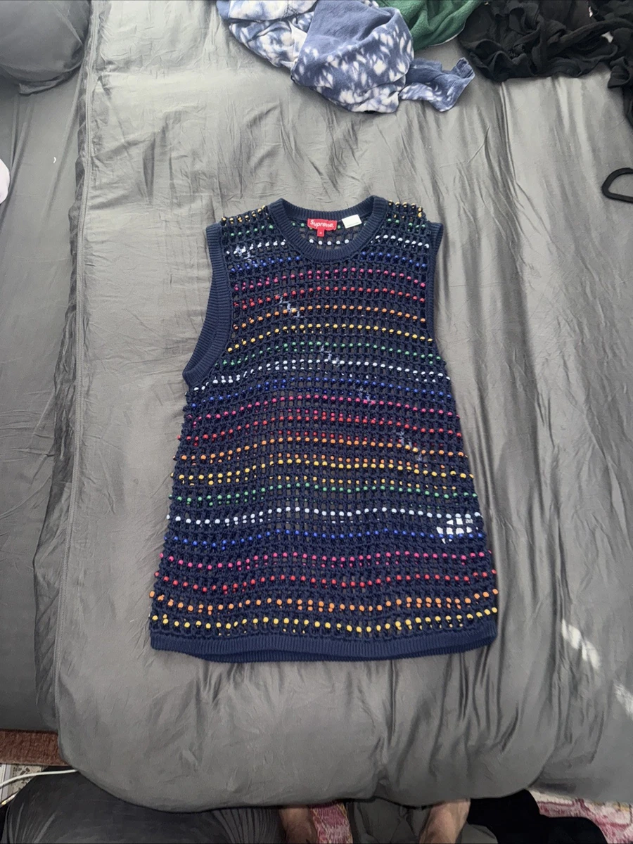 supreme beaded sweater vest size medium Never Been Worn | eBay