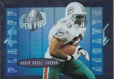 1996 PLAYOFF FOOTBALL ROOKIE CARD # 33 - KARIM ABDUL-JABBAR - MIAMI DOLPHINS. rookie card picture