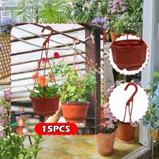 Lot de 15 jardinières suspendues avec drainage pour balcon, maison et jardin