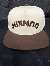 Dunkin Donuts Upside Down Logo Snapback Hat Brown