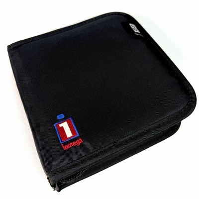 VTG IOMEGA Floppy Disk Storage Wallet Full Zip Case Nylon 4.25  Holds 12 disks