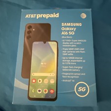 AT T Prepaid: Samsung Galaxy A16 5G 6.7 FHD, 128GB, Blue Black