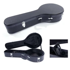 Glarry Hardshell Microgroove Carry Case Artificial Leather for A Style Mandolin