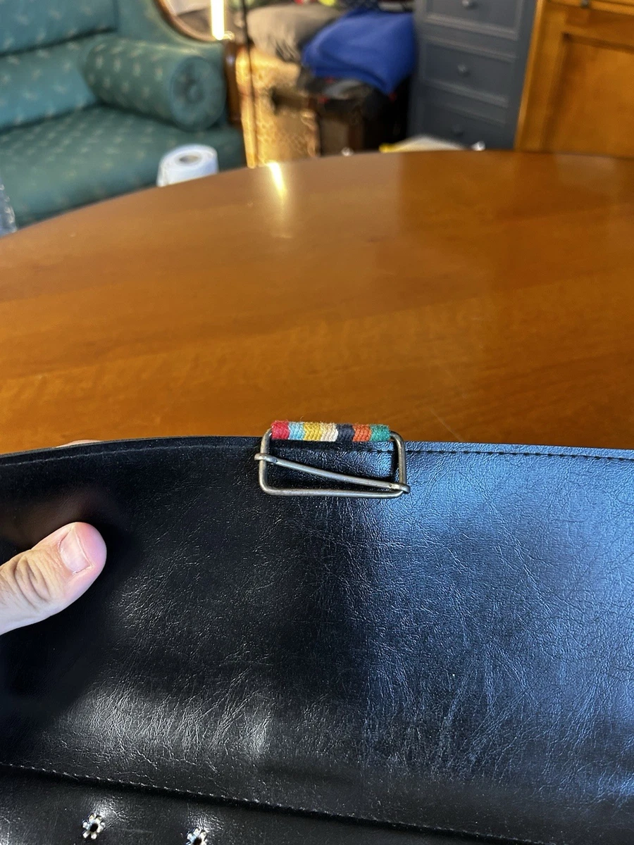 Vintage 70s Architectural Portfolio Folder Bag - Rainbow Strap - Spirex Zip