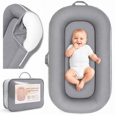 Baby Lounger for Newborns 0-24 Months, Grey Infant Support Cushion