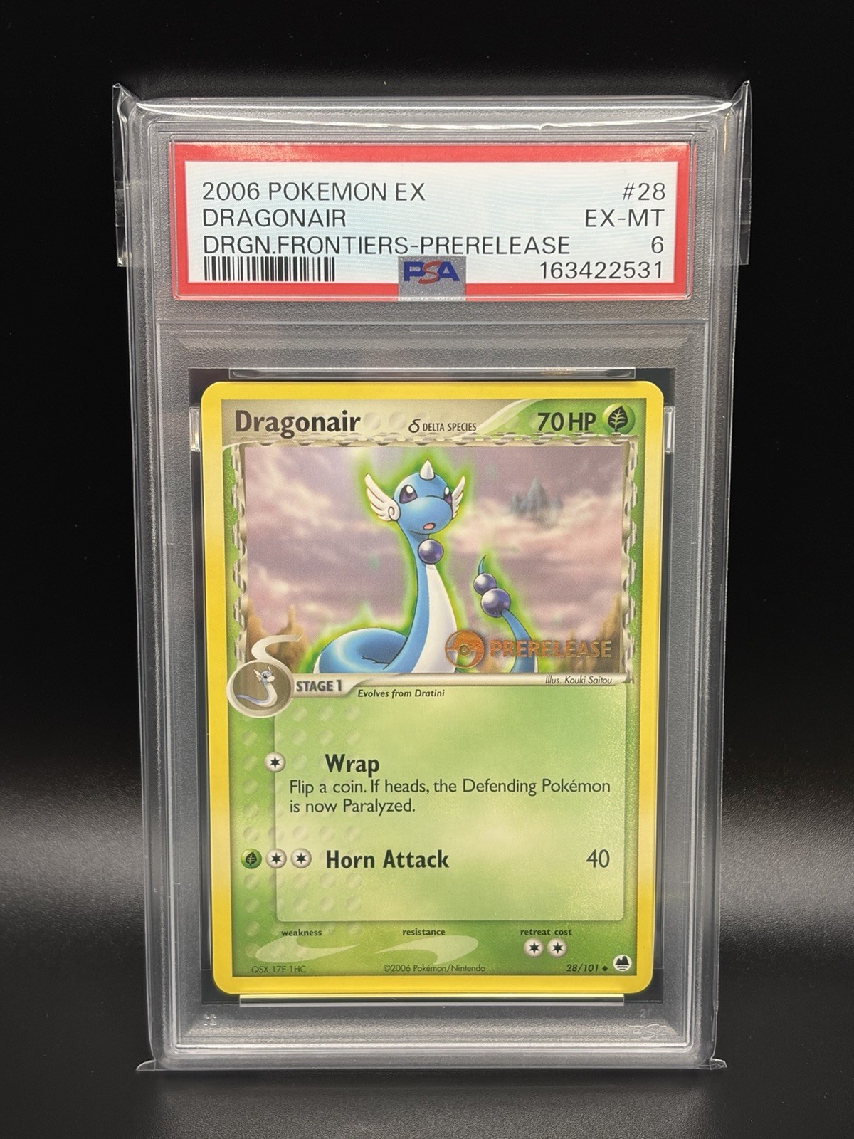 2006 DRAGONAIR Prerelease Pokemon Card #28 28/101 Dragon Frontiers Promo PSA 6