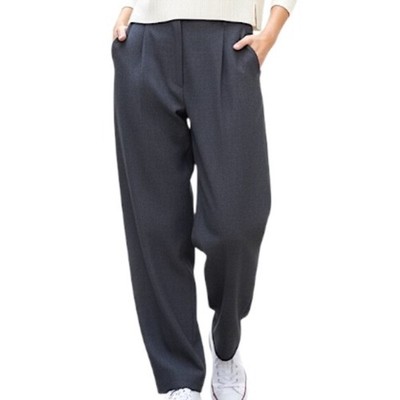 Vintage pure wool grey pleated baggy old money minimalist trousers pants 10