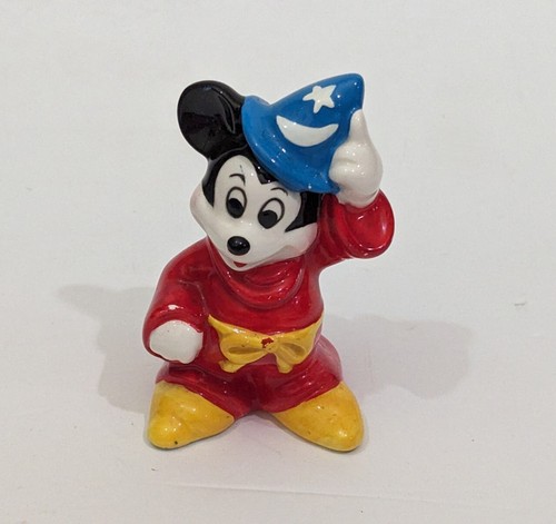 Disney Mickey Mouse Fantasia Sorcerer's Apprentice Figurine Ceramic Japan - Picture 2 of 9